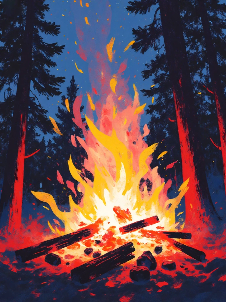 Chinese character “火” (huǒ) representing fire, flames, energy, passion, and cultural symbolism in life and nature.