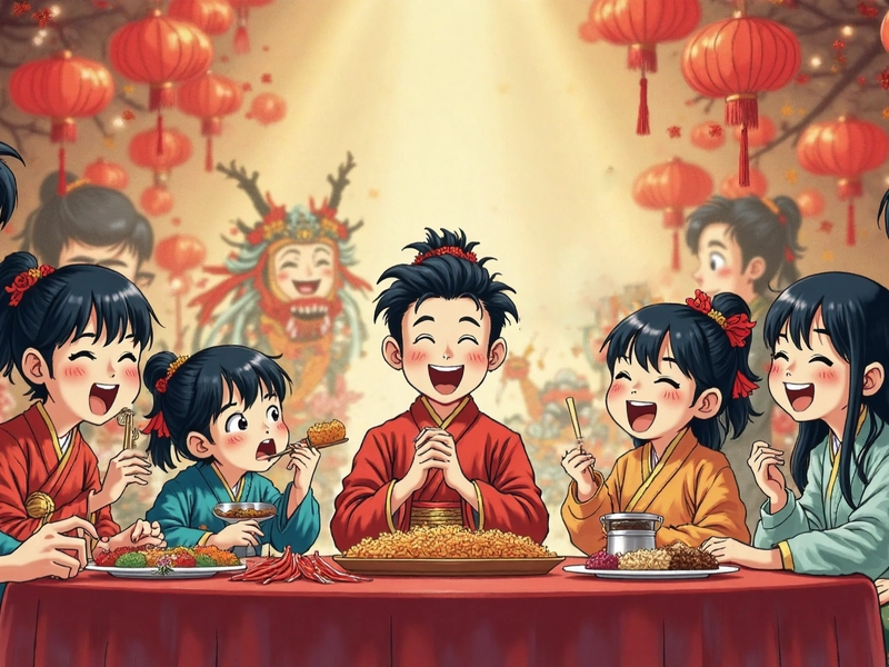 Chinese New Year banner with phrase 新年快乐 and festive decorations