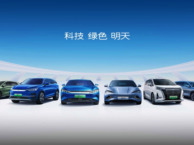 Illustration of autonomous, intelligent, and globally expanding NEVs in China, symbolizing the future of the EV industry