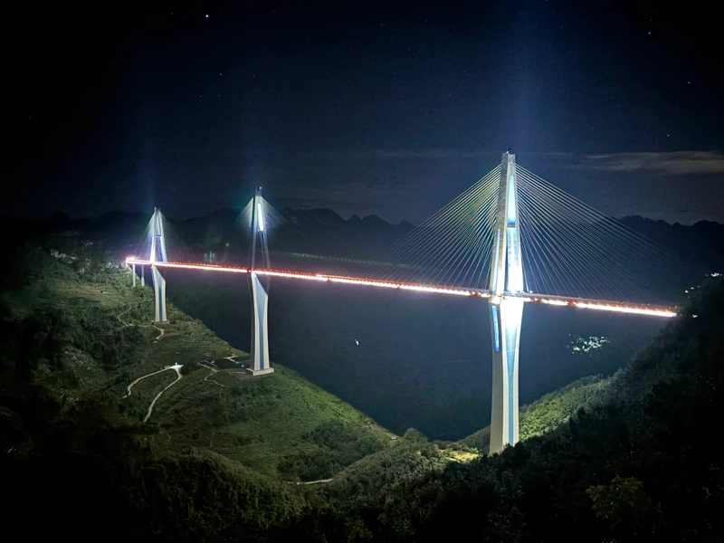 Misty mountains and scenic valleys in Guizhou, China.