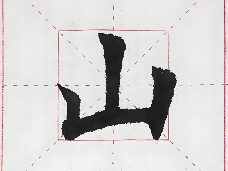 The Chinese character 山, symbolizing mountains, hills, and natural elevations, central to Chinese geography and culture
