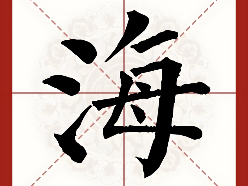The Chinese character 海 representing the sea, ocean, and maritime culture in China