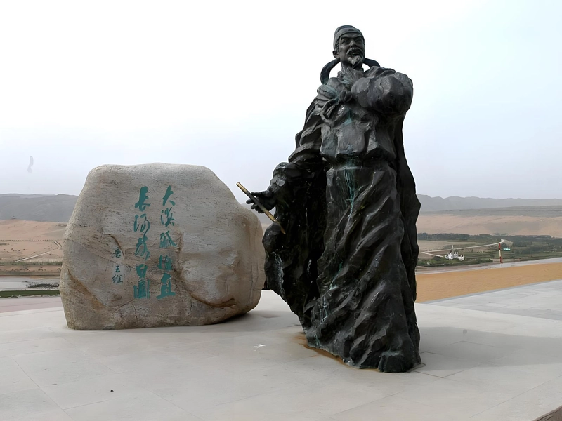 Silk Road ruins and desert landscape in Xinjiang