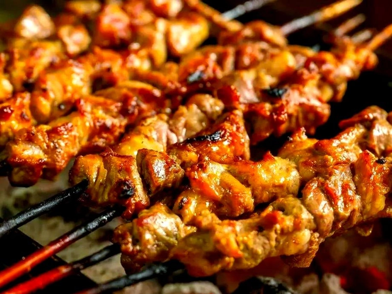 Xinjiang Grilled Lamb Skewers and Big Plate Chicken