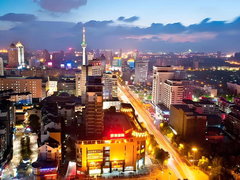 Nantong port and coastal cityscape