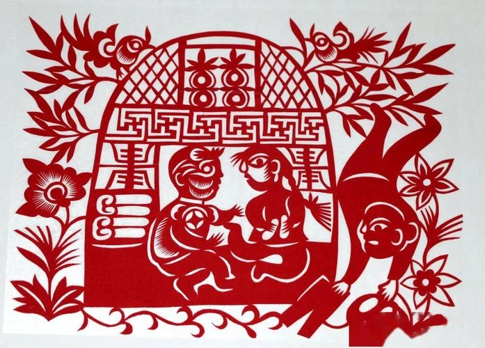 Intricate Ansai paper-cutting artwork