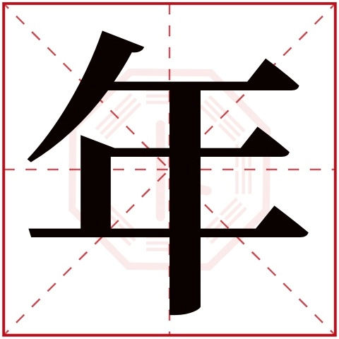 The evolution of Chinese character 年 from oracle bone script showing a person carrying harvested grain, to its modern form, visually narrating its origin from harvest to year.