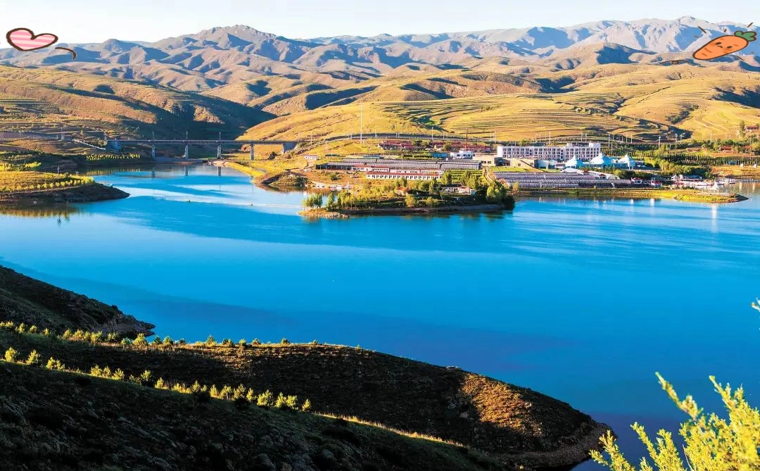 Ulan Hada volcanic landscape with grassland and traditional Mongolian tents