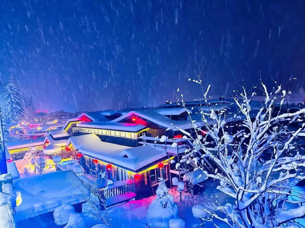 Collage of Heilongjiang cities showing diverse landscapes from Mudanjiang to Heihe