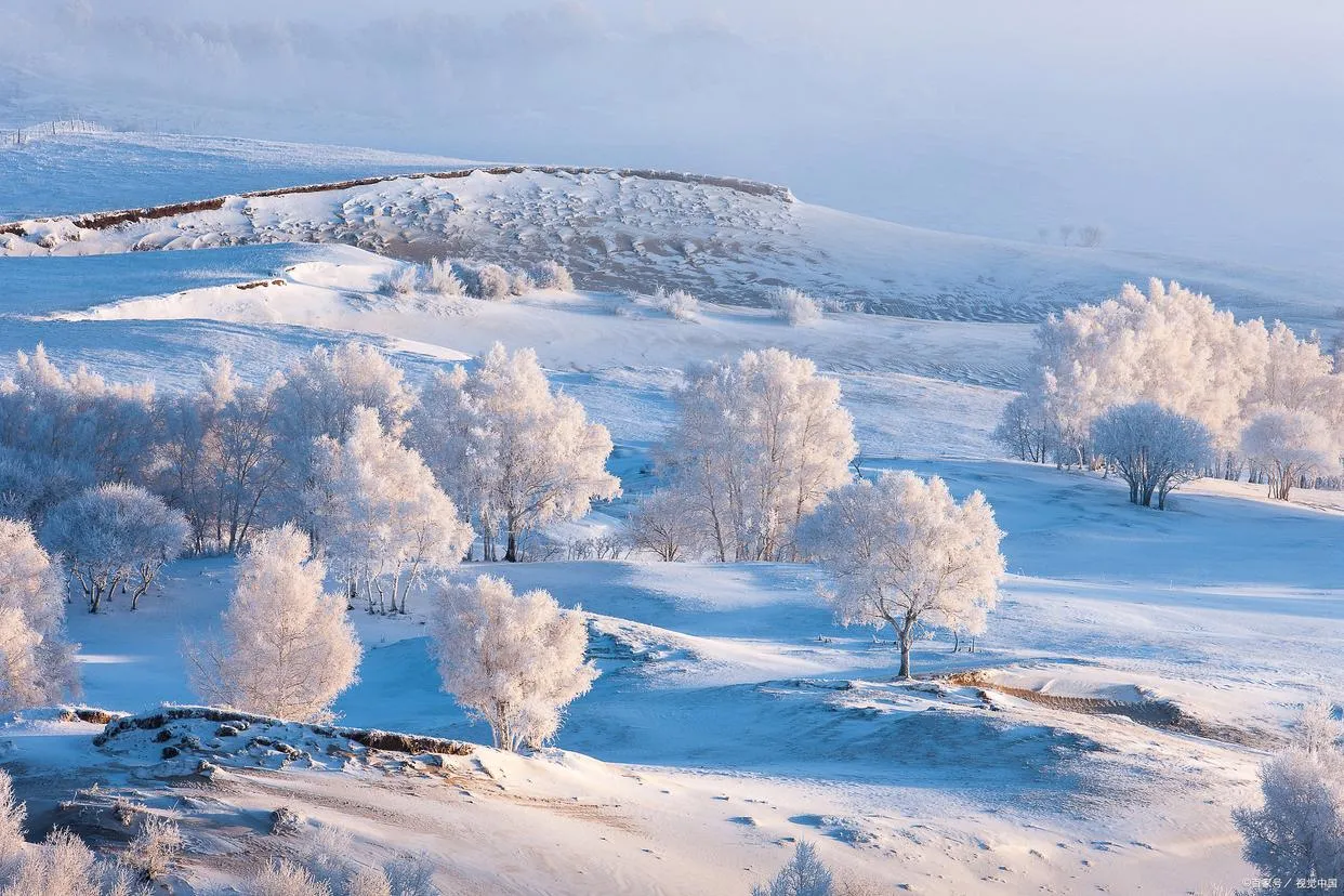Winter wonderland in Heilongjiang with ice castles and snow-covered village houses