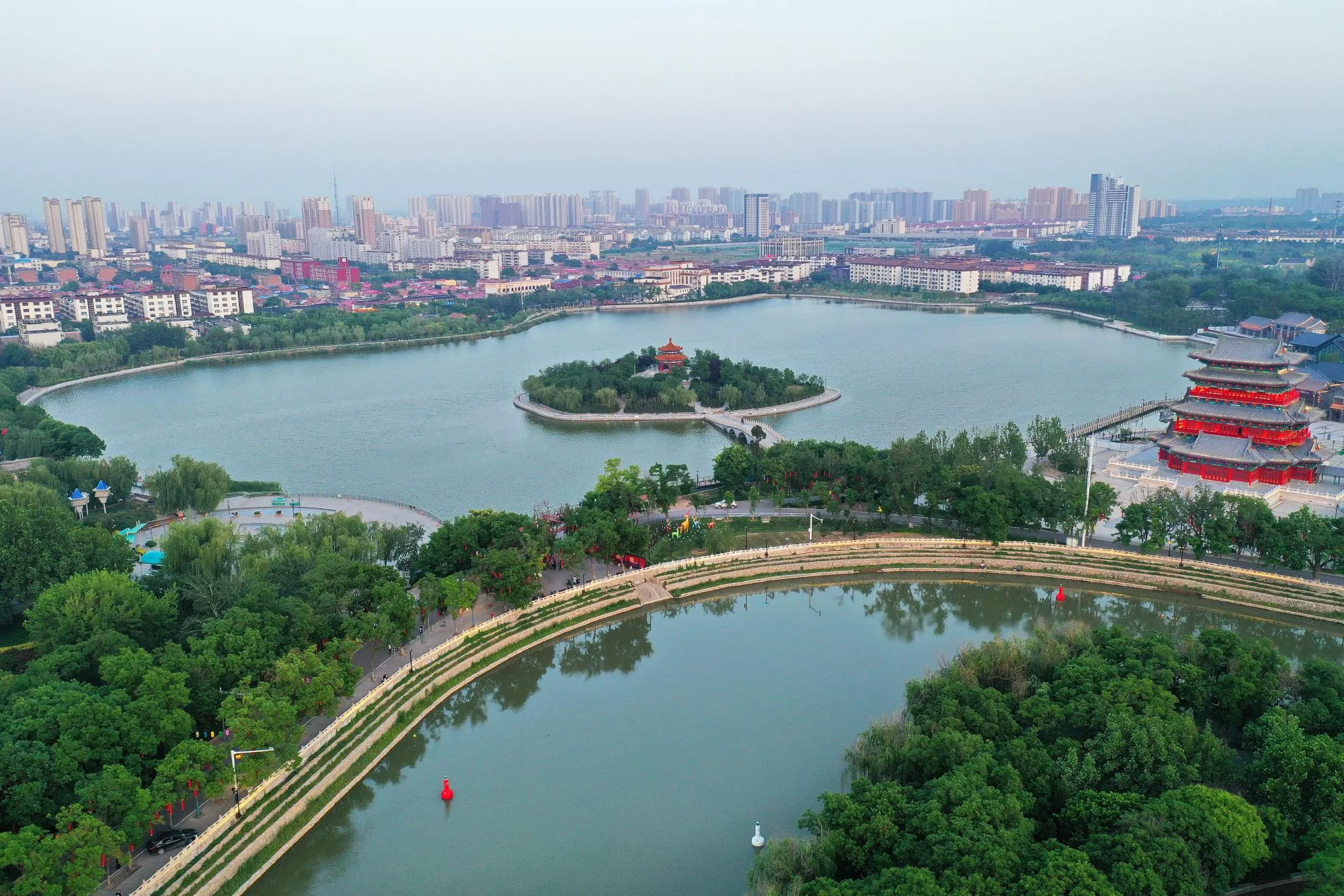 Cangzhou with Iron Lion statue and Grand Canal cultural heritage