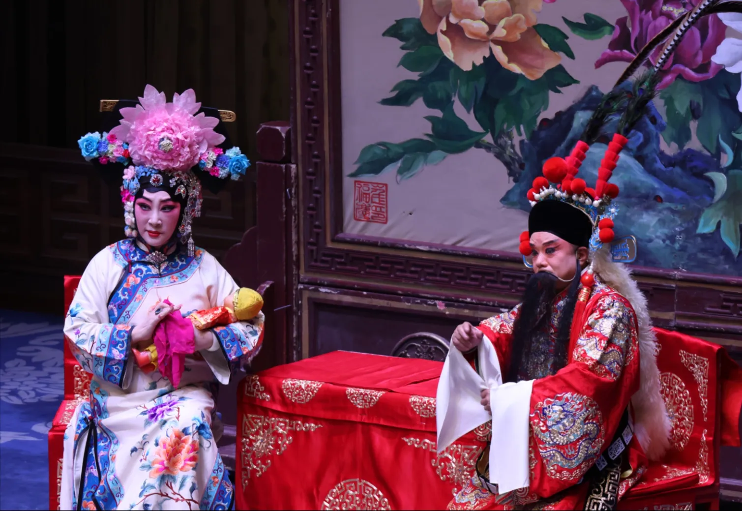 Hebei Bangzi opera performance with traditional costumes and dramatic makeup