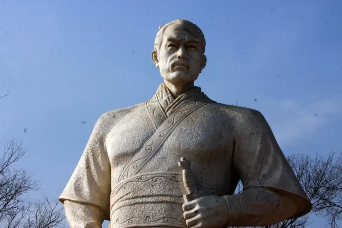 Jing Ke Mountain in Yi County with ancient pagoda and memorial site