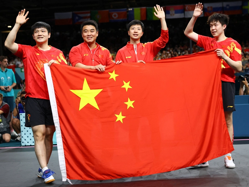 A visual journey through table tennis in China: from children playing in schoolyards to Olympic champions like Ma Long, illustrating the deep grassroots foundation and elite system behind the nation's enduring table tennis dominance.