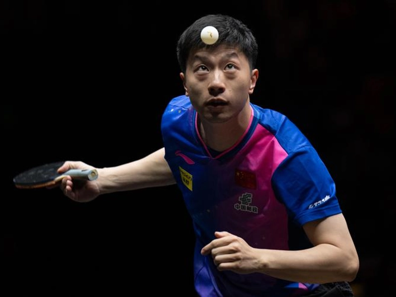 Ma Long demonstrating perfect technique in competition