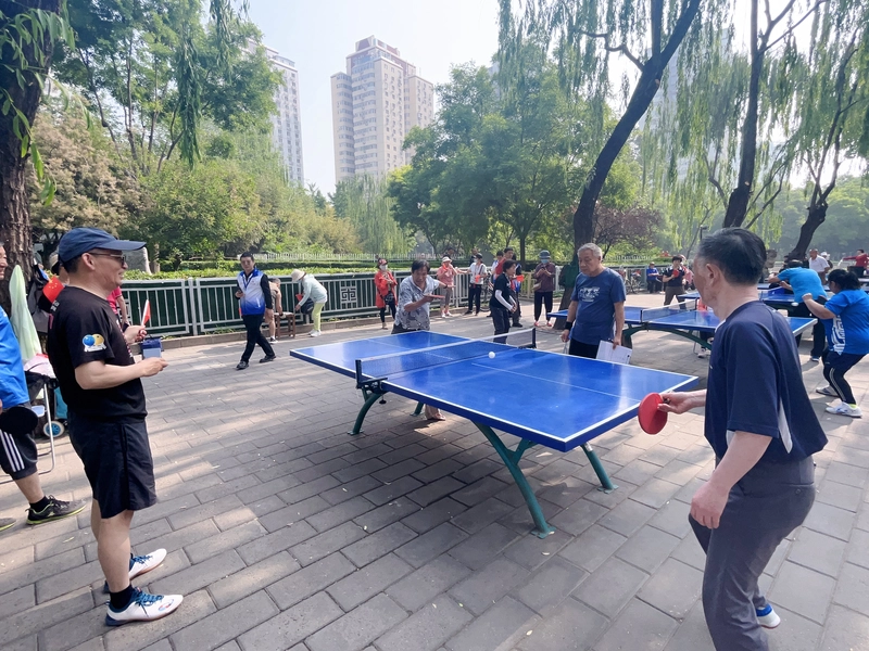 Table tennis tables in schools, parks and communities across China
