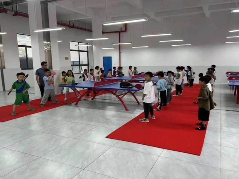Children learning table tennis in schools and training centers