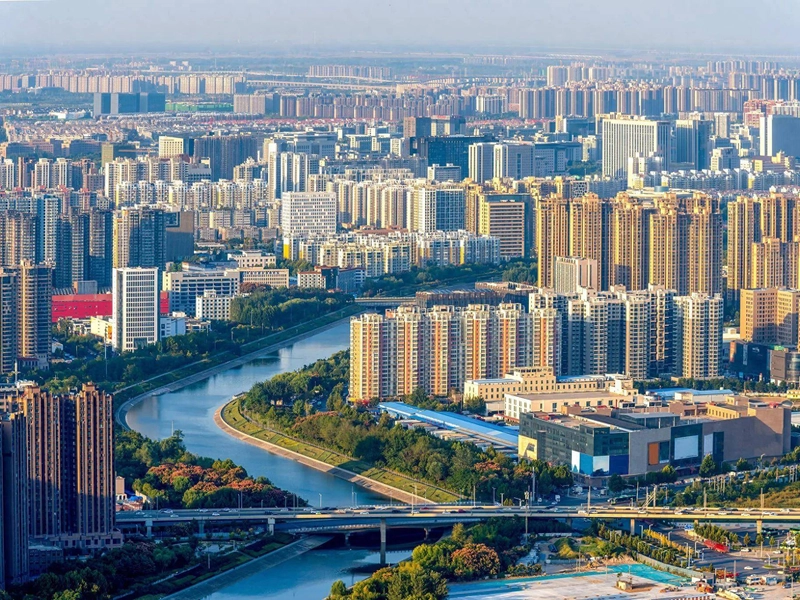 Chuzhou city with Drunken Weng Pavilion and Langya Mountain scenery