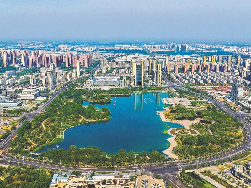 Bozhou city streets with traditional medicine shops and historical sites
