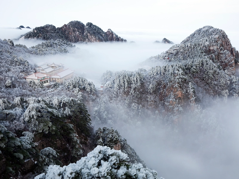 Tianzhu Mountain in Anqing with gorges, peaks, and ancient temples