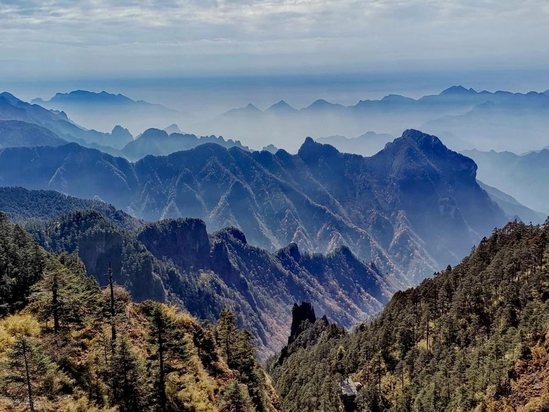Shennongjia forested mountains and misty peaks, central Hubei