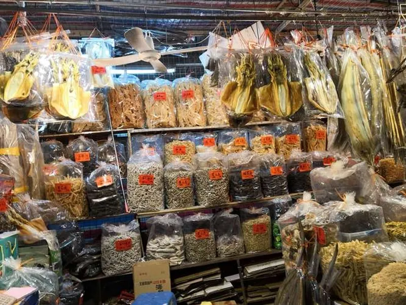 Assorted dried seafood including squid and shrimp from Beibu Gulf