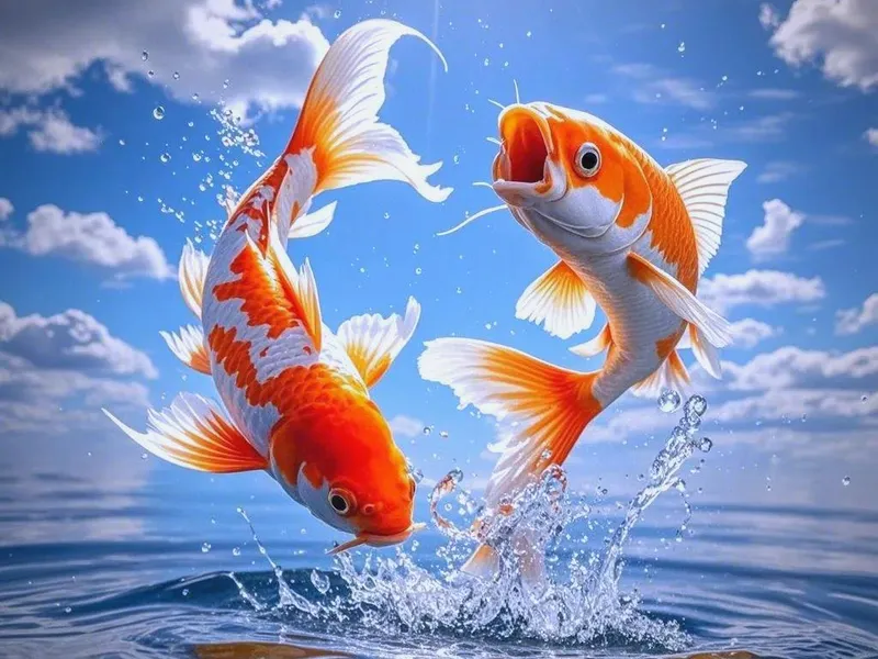 Auspicious Chinese gift items including jade pendants, red knots and fish symbols