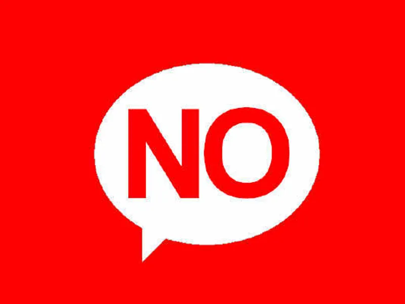 A learner practicing Mandarin phrases for saying “no” in Chinese, showing characters 不, 没, and polite expressions like 不用了，谢谢, illustrating polite refusal in everyday and business situations.