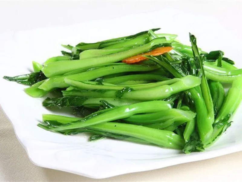 Stir-fried Chinese vegetables with garlic and soy sauce