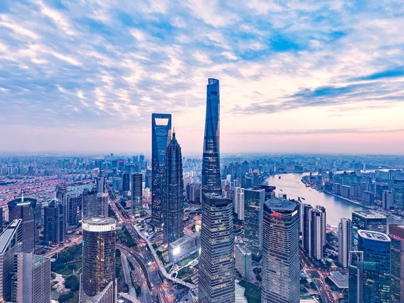 Shanghai metropolitan skyline and urban agglomeration view