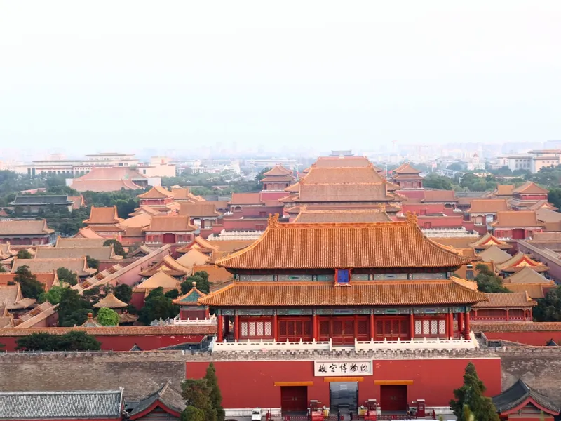 Beijing urban skyline with historical landmarks and modern districts