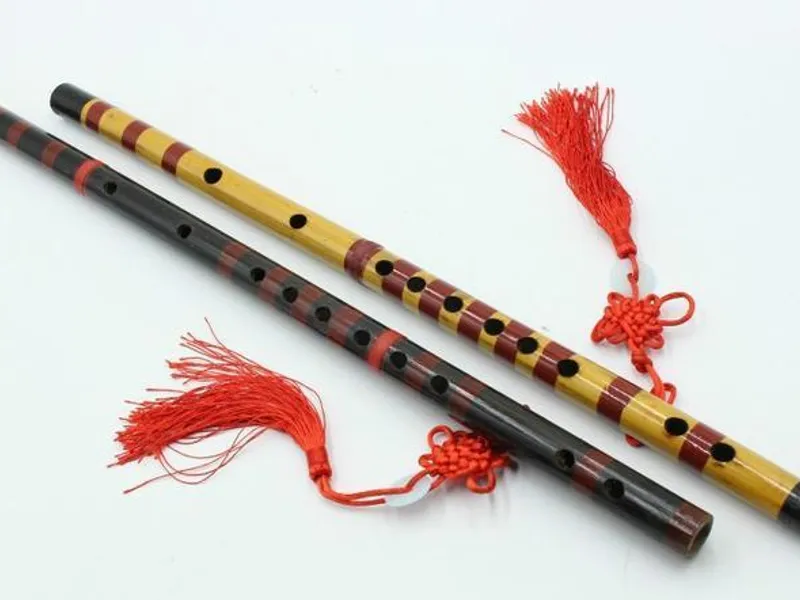Traditional Chinese bamboo flute (dizi) 