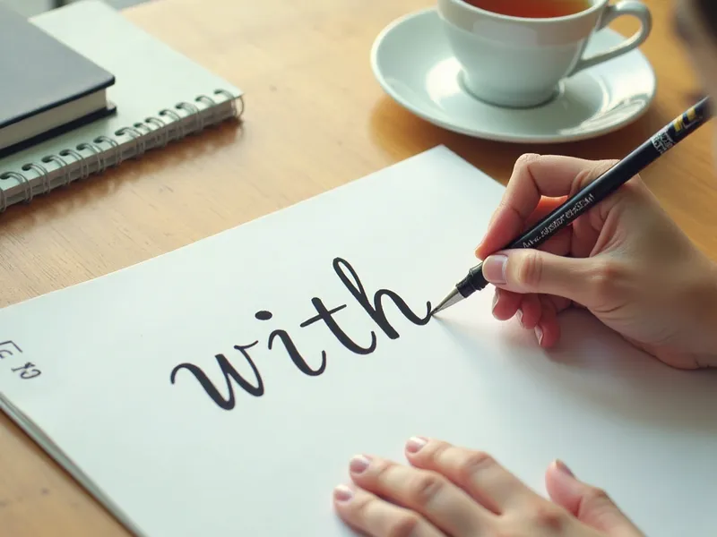 A Mandarin learner practicing the word “with” in Chinese using 和, 用, 带, and 以, showing correct usage for accompaniment, instruments, manner, and possession in daily conversation and formal contexts.