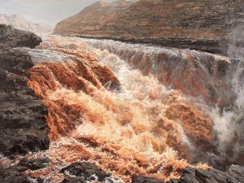 Cultural representations of the Yellow River in poetry, art, and folklore, symbolizing Chinese identity and heritage.