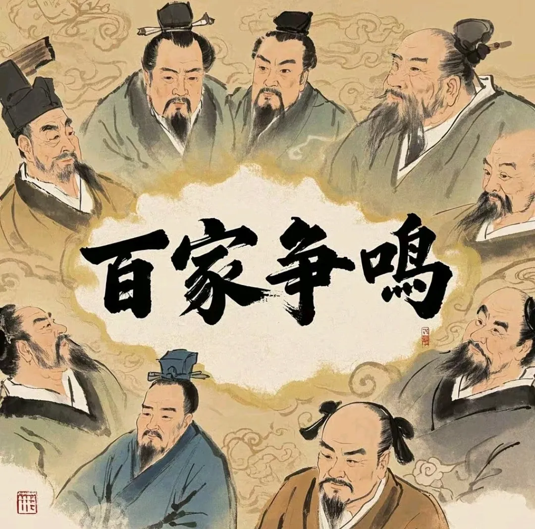 Warring States Period scholars debating philosophy