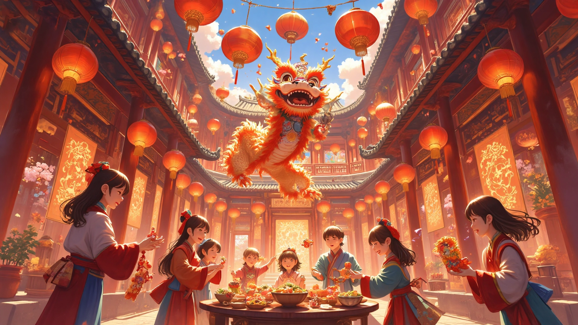 An illustrated guide to traditional Chinese festivals including Spring Festival, Lantern Festival, Qingming, Dragon Boat Festival, Mid-Autumn Festival, and Double Ninth. Shows their history, main activities like family reunions, lantern displays, tomb sweeping, dragon boat racing, moon viewing, and climbing mountains, along with cultural meanings such as respect for ancestors, reunion, health, and prosperity. Designed for Chinese learners to combine vocabulary study with cultural insights.