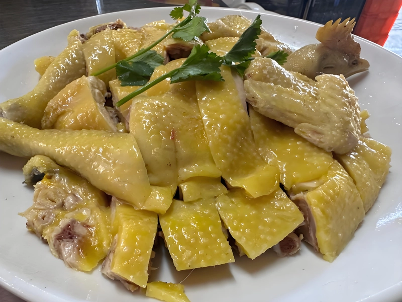 Illustration of traditional Chinese chicken dishes (鸡, jī) depicted with a variety of regional specialties—white-cut chicken, Northeastern chicken stew, Three-Cup Chicken, Daokou roast chicken, Chongqing spicy chicken, Big Plate Chicken, and Hulu Chicken—arranged with fresh ingredients, aromatic sauces, and cultural symbols, representing culinary diversity, regional flavors, cultural significance, and the artistry of Chinese cuisine.