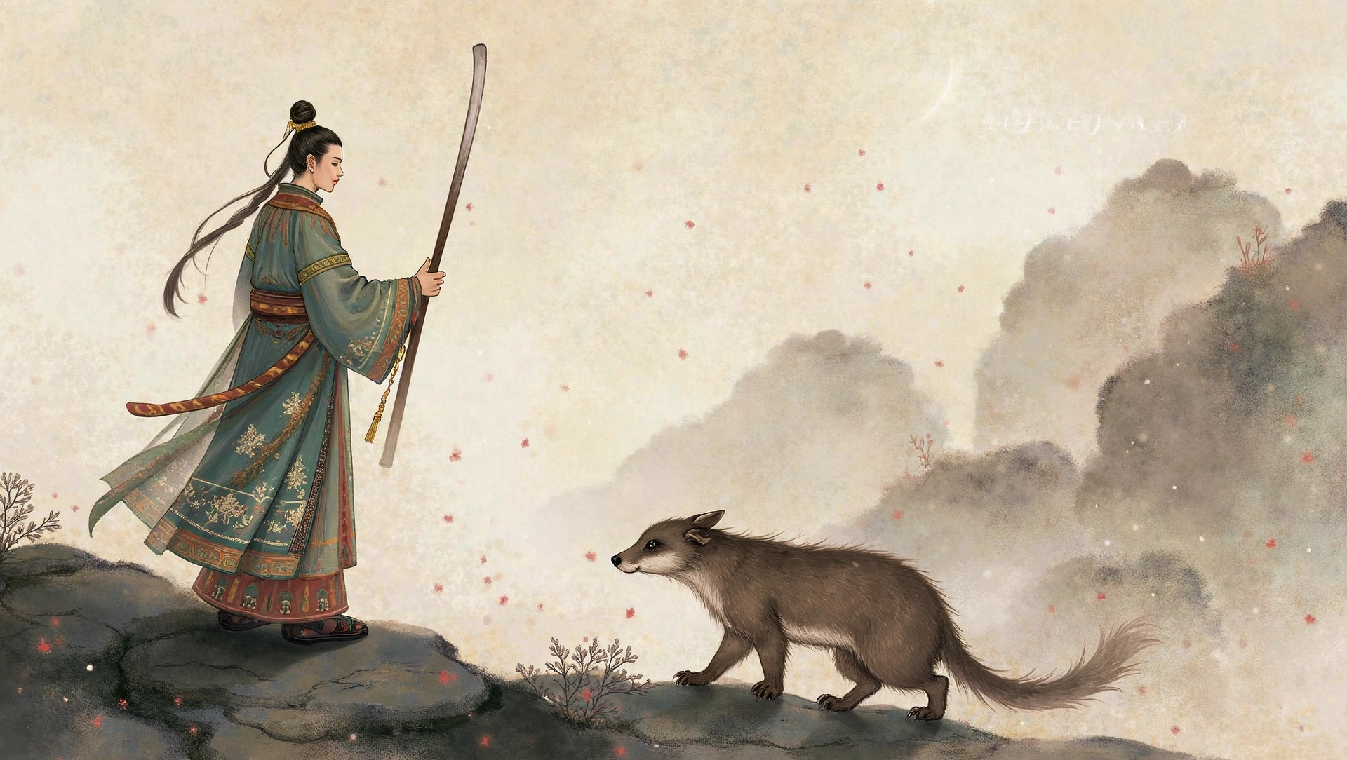 Illustration of a Han dynasty court scene, highlighting political intrigue and the clash between loyal ministers and corrupt officials.