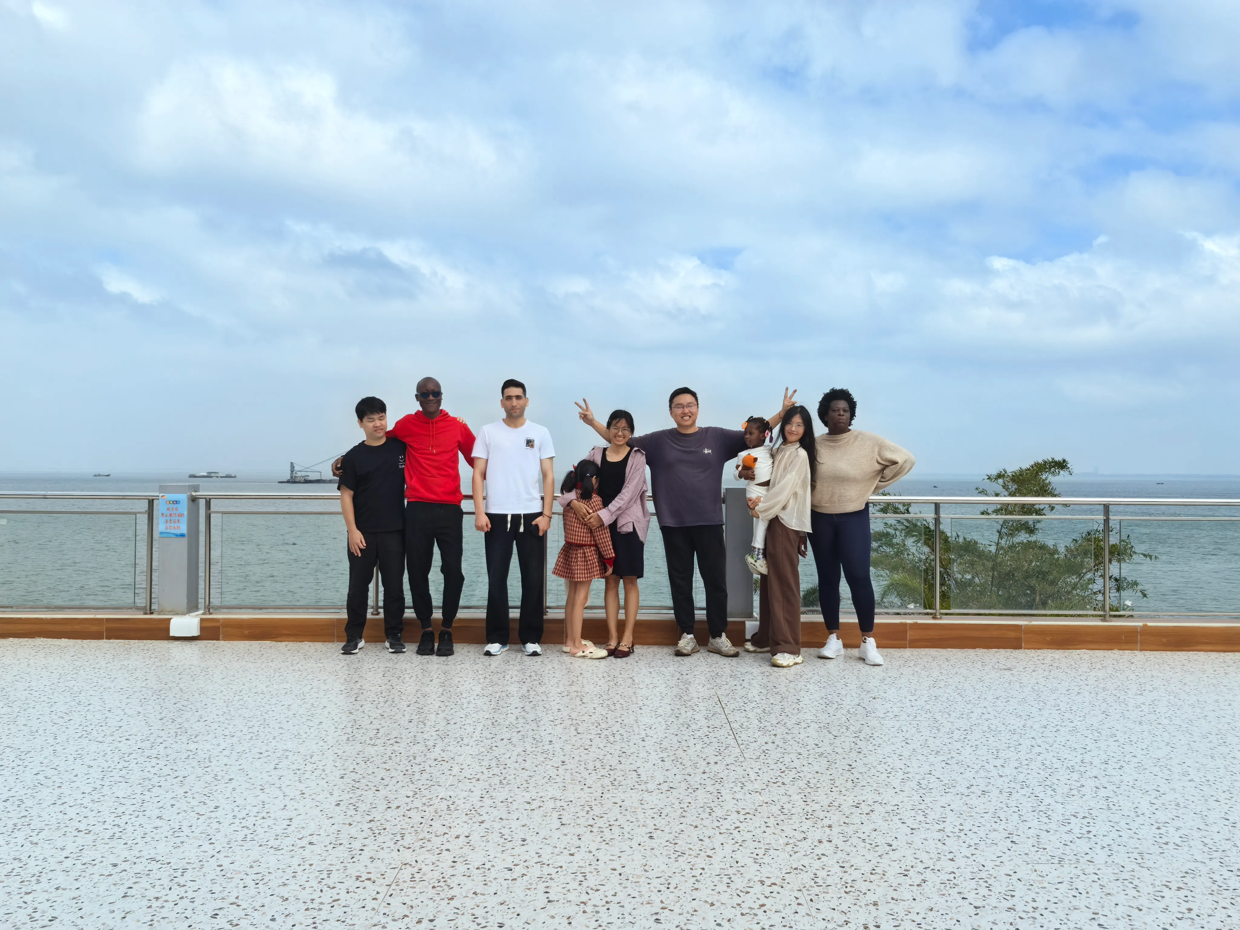 Hiking activity halfway up the mountain