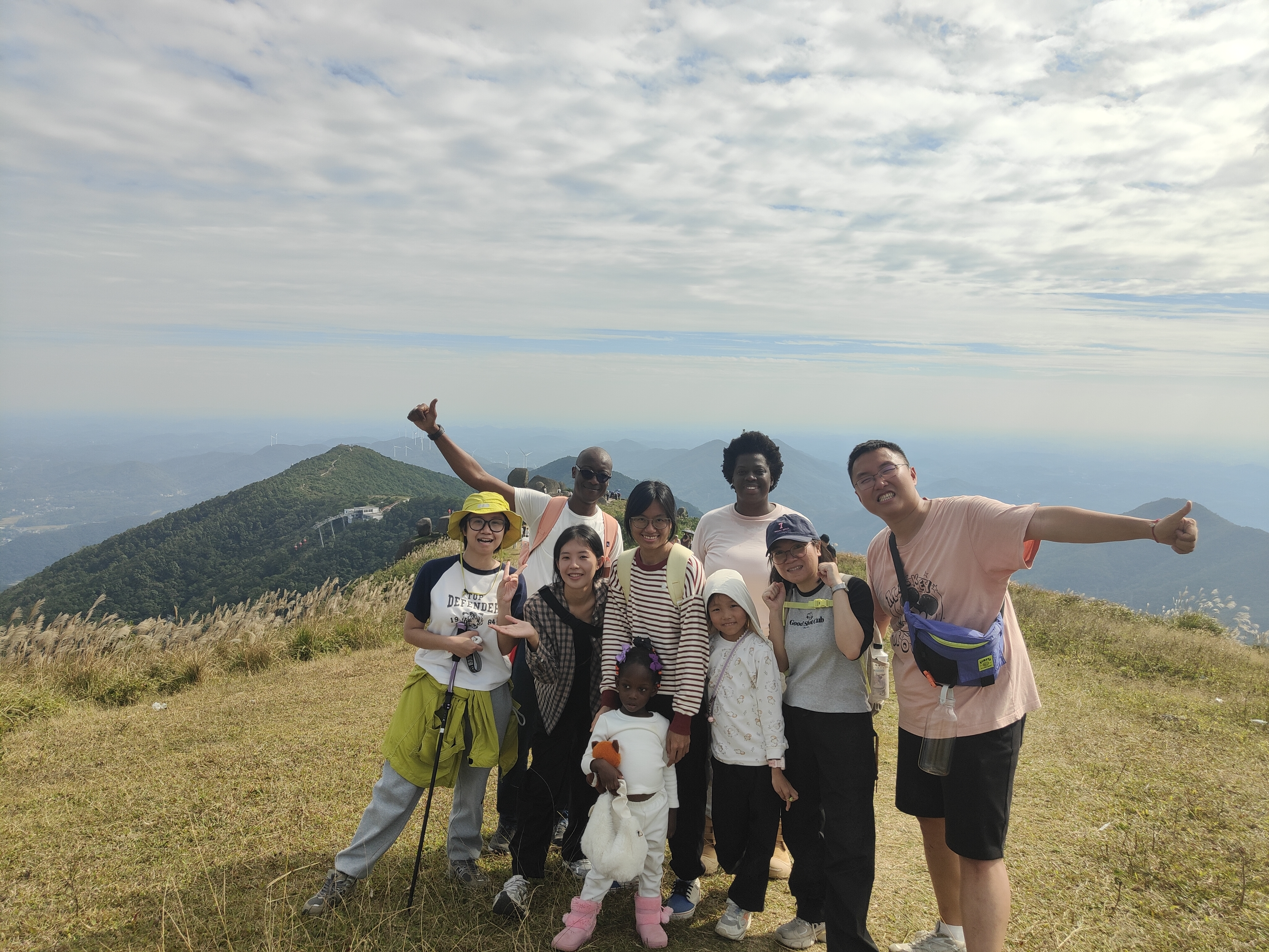 Group photo at the mountain peak